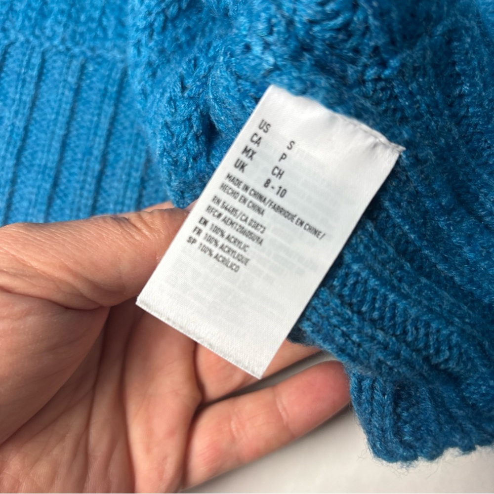 American Eagle Outfitters Women’s Small Jegging Sweater Teal Blue Knit Acrylic - Picture 6 of 7